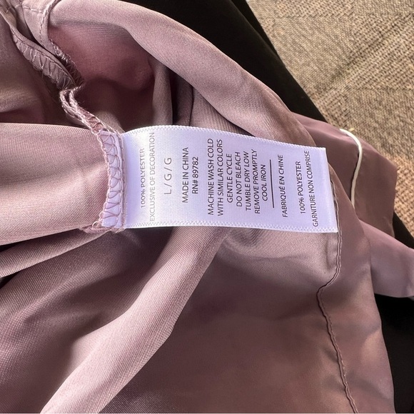 Dusty Rose Natori Pajama Set with White Piping XL - Picture 3 of 4